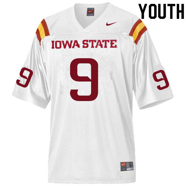 Iowa State Cyclones Youth #9 Will McDonald Nike NCAA Authentic White College Stitched Football Jersey YM42K20IW